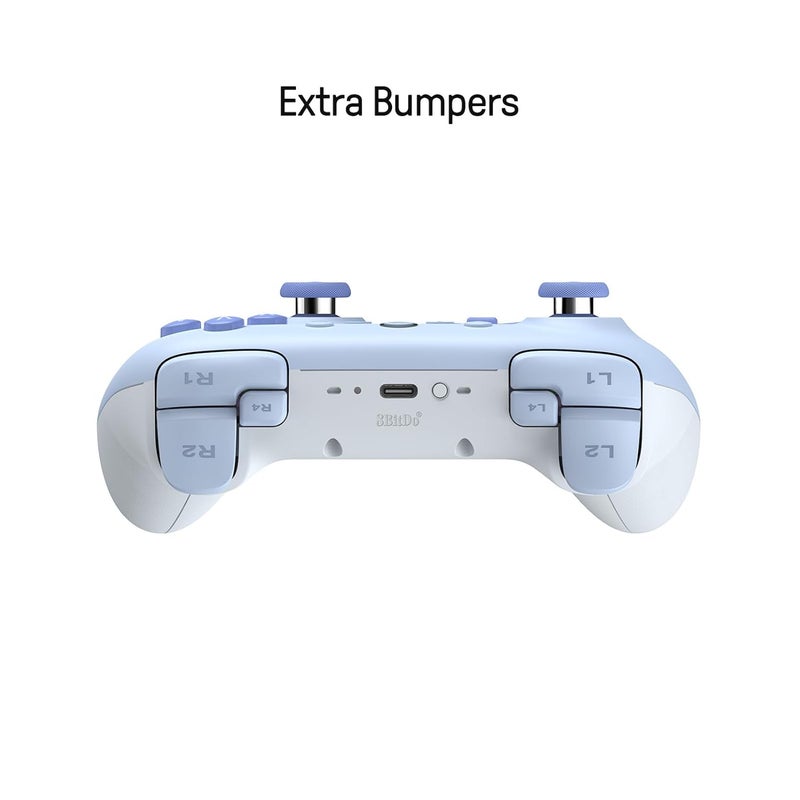 8Bitdo Ultimate 2C Hall Effect Joysticks Bluetooth Controller with Remappable L4/R4 Bumpers, 6-axis Motion Control, Rumble Vibration and Turbo Function for Switch/Switch 2 (Blue) - Image 3